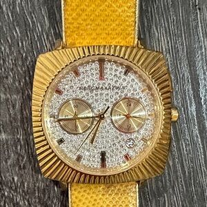 BCBGMaxAzria Gold Watch with Yellow Strap
